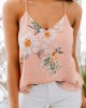 Casual Floral Print V  neck Sleeveless Holiday Wild Tank Top