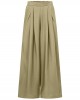 Women Pure Color High Elastic Waist Simple Wide Leg Pants With Pocket