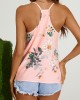 Casual Floral Print V  neck Sleeveless Holiday Wild Tank Top