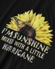 Casual Sunflower Butterfly Letter Print Round Neck Short sleeves T  shirts For Women