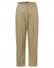 Women Solid Color Pleated Cotton Casual Cropped Pants With Pocket