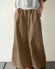 Women Cotton Pocket Elastic Waist Wide Leg Loose Casual Pants