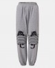 Women Stripe Cartoon Cat Print Elastic Waist Jogger Pants