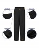 Women Pure Color Elastic Waist Corduroy Side Button Retro Harem Pants