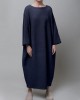 Women Thick Warm Loose Sweatshirt O  Neck Calf Length Midi Dresses